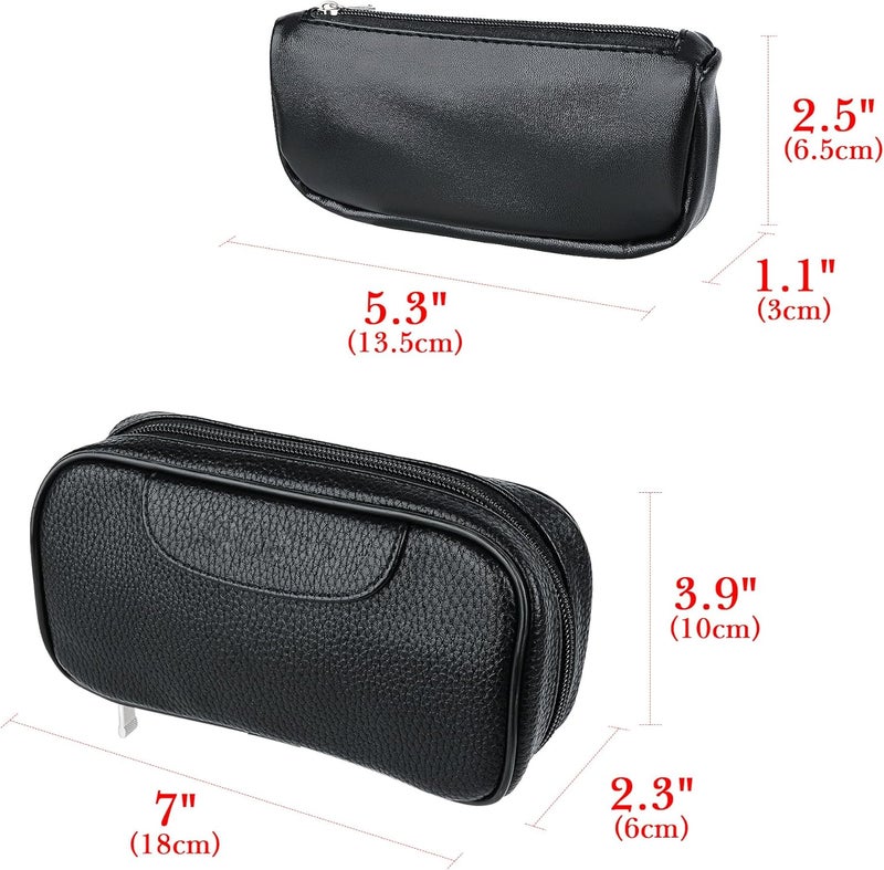 Linkidea Vegan Leather Tobacco Pipe Bag, Multi-Function Travel Tobacco Pipe Bags & Pouches, Tobacco Pipes & Accessories Bag for Great Gifts (Black) - Image 2